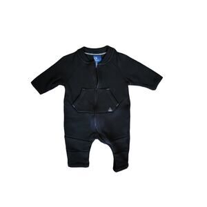 GapFit Baby True Black Cozy Fleece Lined One-Piece Jumpsuit‎ Romper 0-3 Months